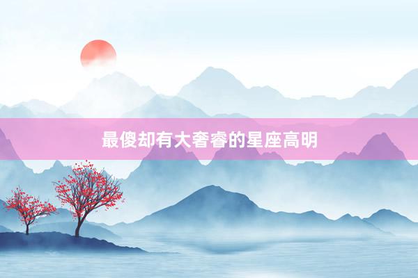 最傻却有大奢睿的星座高明